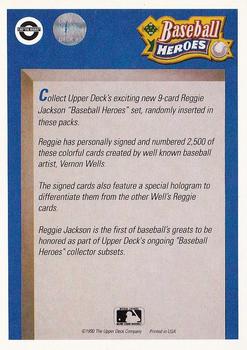 1990 Upper Deck - Baseball Heroes: Reggie Jackson #NNO Header Card Back