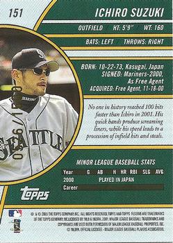 2001 Topps Reserve #151 Ichiro Suzuki Back