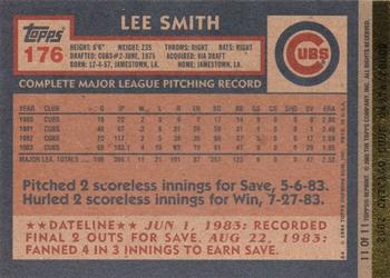 2002 Topps Wrigley Field Edition #11 Lee Smith Back