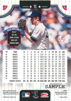 2002 Donruss - Samples Silver #33 Mike Mussina Back