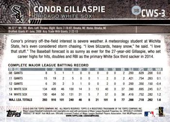 2015 Topps Chicago White Sox #CWS-3 Conor Gillaspie Back
