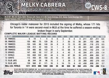 2015 Topps Chicago White Sox #CWS-8 Melky Cabrera Back