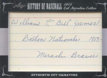 2012 Leaf Cut Signature History of Baseball #NNO Bill James Front