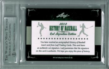 2012 Leaf Cut Signature History of Baseball #NNO Clyde Wright Back