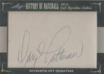 2012 Leaf Cut Signature History of Baseball #NNO Daryl Patterson Front