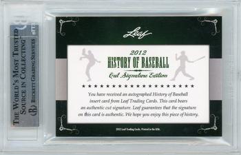 2012 Leaf Cut Signature History of Baseball #NNO Dick Hall Back