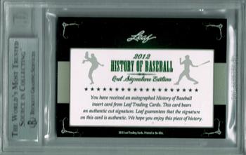 2012 Leaf Cut Signature History of Baseball #NNO Jim Fregosi Back
