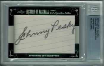 2012 Leaf Cut Signature History of Baseball #NNO Johnny Pesky Front