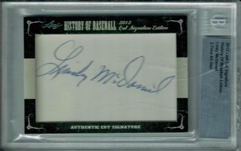 2012 Leaf Cut Signature History of Baseball #NNO Lindy McDaniel Front