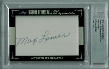 2012 Leaf Cut Signature History of Baseball #NNO Max Lanier Front