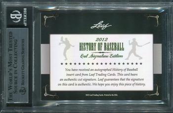 2012 Leaf Cut Signature History of Baseball #NNO Ralph Garr Back