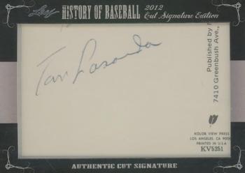 2012 Leaf Cut Signature History of Baseball #NNO Tommy Lasorda Front