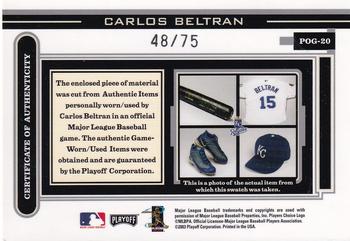 2003 Playoff Piece of the Game - Silver #POG-20 Carlos Beltran Back
