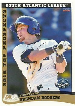 2016 Choice South Atlantic League Top Prospects #02 Brendan Rodgers Front