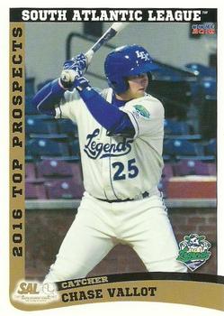 2016 Choice South Atlantic League Top Prospects #25 Chase Vallot Front