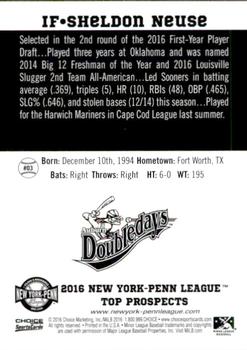2016 Choice New York-Penn League Top Prospects #03 Sheldon Neuse Back