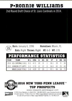2016 Choice New York-Penn League Top Prospects #18 Ronnie Williams Back