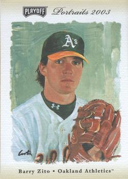 2003 Playoff Portraits - Beige #28 Barry Zito Front