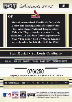 2003 Playoff Portraits - Beige #84 Stan Musial Back