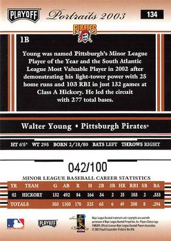 2003 Playoff Portraits - Bronze #134 Walter Young Back