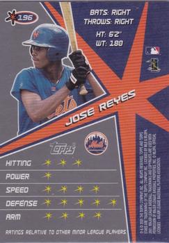 2001 Topps Stars #196 Jose Reyes Back