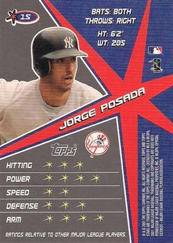 2001 Topps Stars #15 Jorge Posada Back