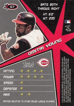 2001 Topps Stars #57 Dmitri Young Back