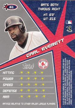 2001 Topps Stars #61 Carl Everett Back
