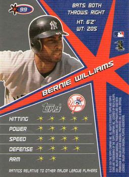 2001 Topps Stars #99 Bernie Williams Back