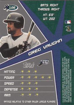 2001 Topps Stars #106 Greg Vaughn Back