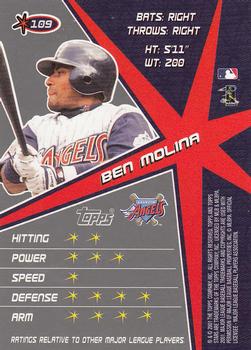 2001 Topps Stars #109 Ben Molina Back