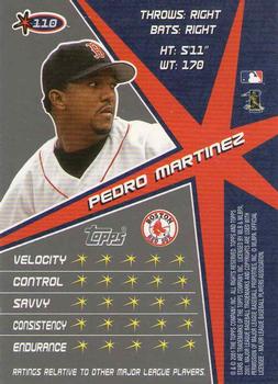 2001 Topps Stars #110 Pedro Martinez Back