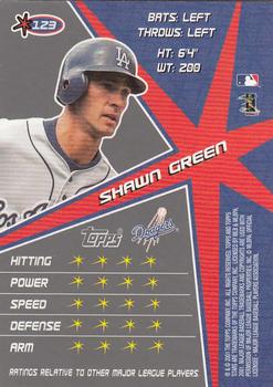2001 Topps Stars #123 Shawn Green Back