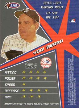 2001 Topps Stars #149 Yogi Berra Back