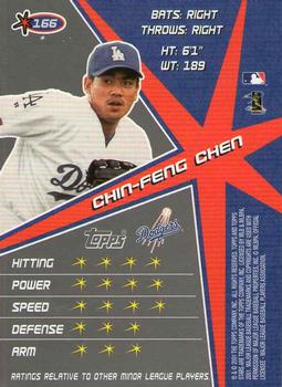 2001 Topps Stars #166 Chin-Feng Chen Back