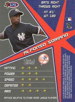 2001 Topps Stars #171 Alfonso Soriano Back