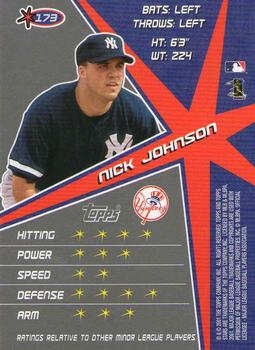 2001 Topps Stars #173 Nick Johnson Back