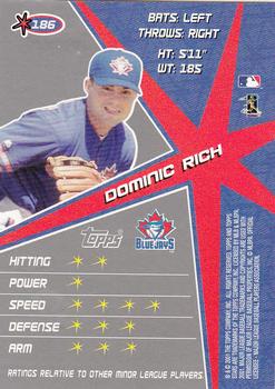 2001 Topps Stars #186 Dominic Rich Back