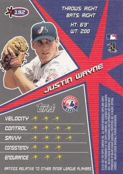 2001 Topps Stars #192 Justin Wayne Back