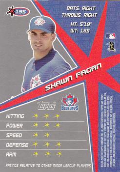 2001 Topps Stars #195 Shawn Fagan Back