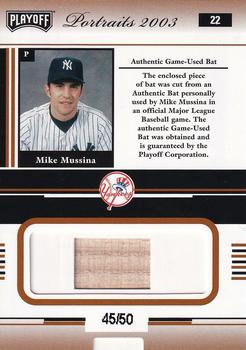 2003 Playoff Portraits - Materials Bronze #22a Mike Mussina Back