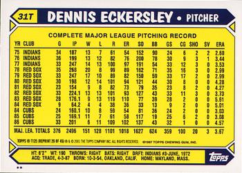 2001 Topps Traded & Rookies #T125 Dennis Eckersley Back