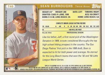 2001 Topps Traded & Rookies #T143 Sean Burroughs Back