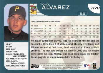 2001 Topps Traded & Rookies #T170 Tony Alvarez Back