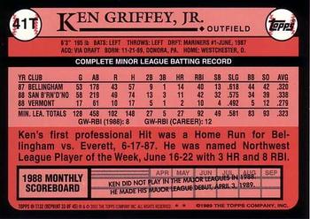 2001 Topps Traded & Rookies #T132 Ken Griffey Jr. Back