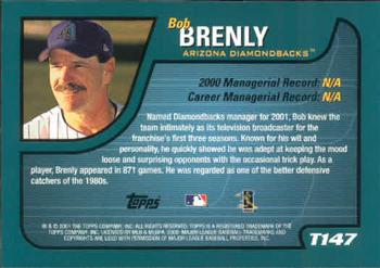 2001 Topps Traded & Rookies #T147 Bob Brenly Back