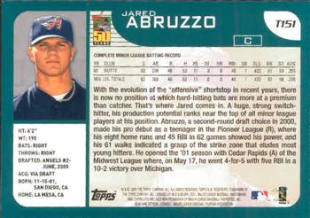 2001 Topps Traded & Rookies #T151 Jared Abruzzo Back