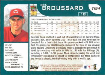 2001 Topps Traded & Rookies #T154 Ben Broussard Back