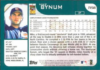 2001 Topps Traded & Rookies #T156 Mike Bynum Back