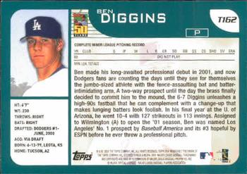 2001 Topps Traded & Rookies #T162 Ben Diggins Back